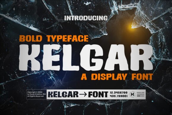 Kelgar Display Font: Abstract Boldness for Digital Design